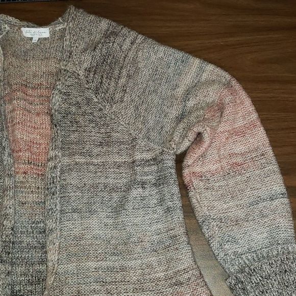 Fili Di Lana Peplum Hem Open Front Cardigan Size L - Picture 5 of 10